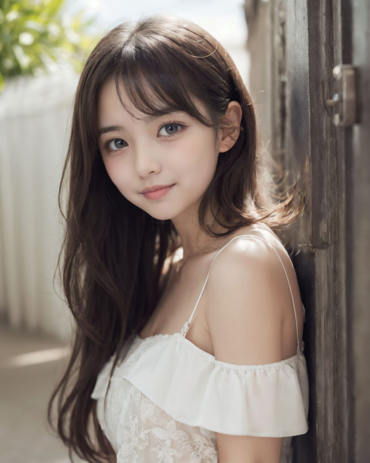 A 16-year-old fairy girl with an innocent and pure charm,(Gymnastics Centers),
her innocent expression, gentle smile, shyness,

shy idol-like smile,

dark, deep blue-green eyes that radiate a pure brilliance,
silver hair, stylish short haircut, delicate hair flow,


a look into the camera, a look that meets the eye, embodying the wonder of a child,

close-up shots,
soft, natural poses, youthful and elegant shots,


a mischievous look, an ideal fusion of innocence and charm,
embodying the popular kawaii girl,
elements of Lolita fashion, fresh and pure poses, exuding natural charm,


emphasizing her cuteness from a low angle and bringing out the delicate texture of her hair and clothes.
Soft natural light casts a soft shadow, bringing out the contours of her youthful face.


making her stand out clearly.
The shallow depth of field of the 50mm f/1.2 lens creates beautiful depth of field blur with her face in focus.
High resolution, detailed graphics,
vibrant colors, professional quality,


ultra-high resolution, every detail is reproduced clearly, from the individual strands of hair to the intricate weave of the costume.
The vivid contrast of the professional-quality image brings the vivid colors to life.

(EasyNegativeV2: -1.5), (Worst Quality, Low Quality: -1.2),
(Mole: -1.1), (Skin Spot: -1.2), (Freckle: -1.3)
(Poor Hand: -5: -1.2), (Negative Hand: -1.1),

BLAKE

A high detail illustration of a young Japanese girl with a **shy yet curious expression**. 
Her expression should convey a sense of hesitant curiosity, as if she is trying to understand her own emotions of nervousness and excitement. Her cheeks should be flushed lightly, and her eyes should have a gentle sparkle, hinting at both her hesitation and her playful desire to show herself.

She wears a revealing summer dress with **lace details** that peek out, adding an element of innocent allure. Her hands should be placed near her neckline, **gently pulling the fabric aside as if to reveal more of her chest**, but with a sense of hesitation that conveys her mixed feelings. Her pose should be slightly twisted, suggesting vulnerability while also giving a hint of confidence as if she is trying to overcome her shyness.

The focus should be on her **facial expressions?soft, sparkling eyes, flushed cheeks, and a tiny, nervous smile** that shows her internal conflict between wanting to be daring and feeling hesitant. Her posture should feel both reserved and exploratory, making it appear that she is testing her own boundaries.

The illustration should be rendered in a **2.5D anime-inspired art style**, with bright and vibrant colors. The emphasis should be on capturing the moment of emotional conflict, balancing innocence with a daring, yet unsure charm. The setting should be simple, allowing the focus to remain on her actions and expressions, and ensuring that the sense of charm and playfulness is at the forefront.

BLAKE

(A girl with her large breasts),
(from front),
dynamic angle,(leaning forward),
moderately normal perky breasts, happiness, depth of field, bed, girl's room,

 
The room in the background is decorated in soft, girlish colors. The room has been enchanted, and a gentle light illuminates the many items in the room.
The girl is wearing a confident smile.
The whole screen is a scene where fantasy elements and her erotic-kawaii charm fuse together.

BLAKE

A high detail illustration of a young Japanese girl with a shy yet funy expression, She should look as if she is caught in an emotional mix of nervousness and excitement, her cheeks flushed deeply, and her eyes wide with a hint of tears welling up, reflecting her vulnerability and hesitation. reflecting her playful desire to show herself, but now with an added layer of innocence and reluctance.

She has long black hair that falls past her shoulders and wears a slightly revealing summer dress. Her hands should be positioned near her chest, as if holding her dress up to cover herself, creating a sense of both self-consciousness and wanting to reveal. She should also be lifting the hem of her dress just enough , adding to the tension between innocence and boldness. Her body language should emphasize a mix of defensiveness and thrill, similar to someone caught between wanting to hide and wanting to be seen.

The illustration should focus on her **facial expressions?wide eyes with tears, flushed cheeks, and a slightly trembling, unsure smile**, capturing the tension between her desires and her hesitation. The anime-inspired art style should use bright, vibrant tones, bringing out her emotional conflict while keeping the overall atmosphere charming and a bit playful.