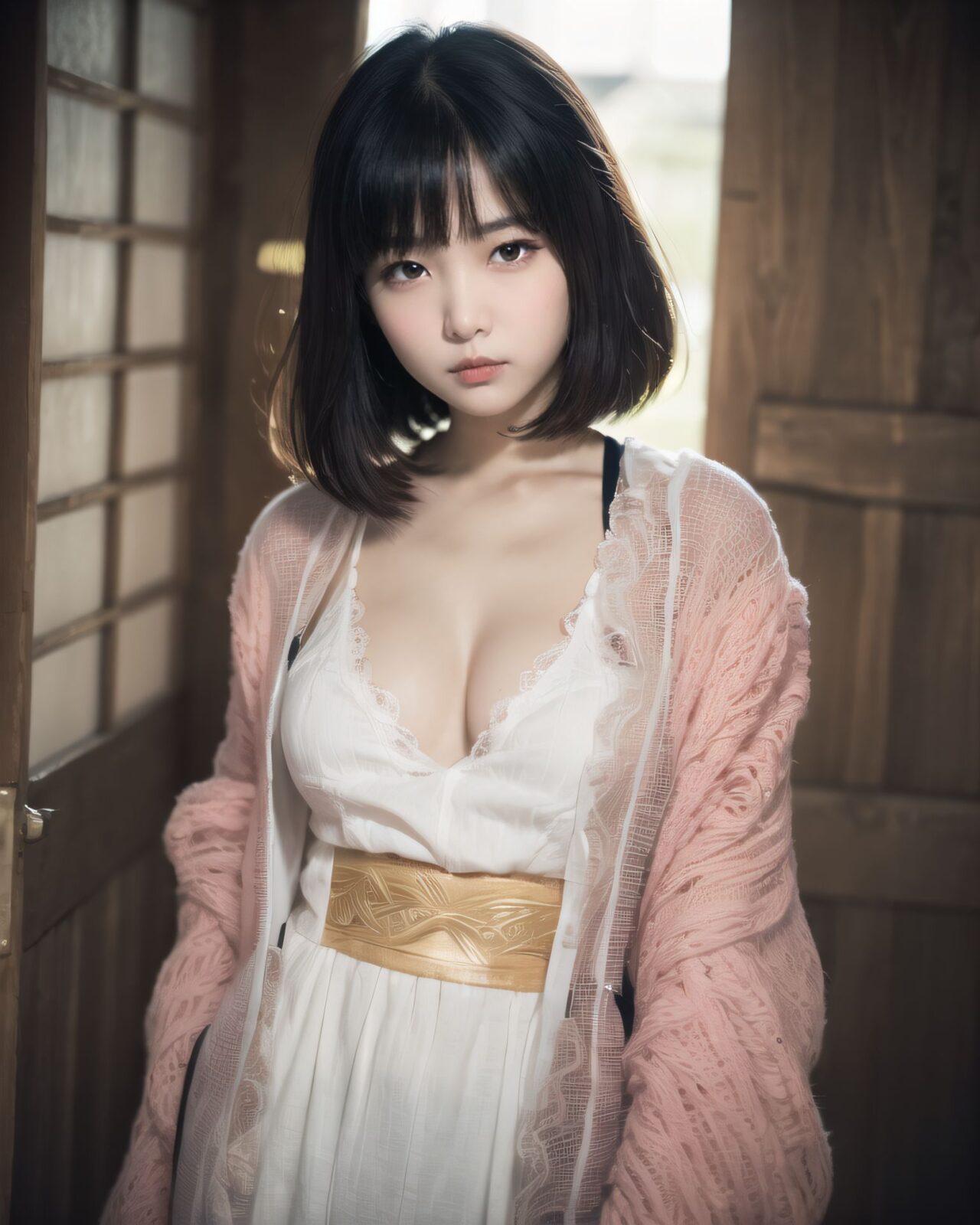 (A translucent beautiful attractive face and figure neat and clean pretty elementary school students young girl,18yo:1.6),(embarrassed :1.8),
(idol face:1.6),(beautiful medium breasts), She wears her hair in a youthful style and possesses a cute face, Though slightly embarrassed, (bridge of the nose, high nose:1.2), 
(4k, ultra high res, best quality, masterpiece:1.2), (photo realistic:1.4), (studio lighting),exceptionally detailed RAW color photo, professional-grade photograph,

(Photos for infantile tastes:1.6),
(Young girl standing, relaxing, sexy pose with knees open, childish body: 1.5),

**
(

1girl, cowboy shot, Outside, park, Japanese garden,
(She's in the middle of taking off her kimonolothes, petit naked, semi-naked, petit nakedness, bra, panty, skirt, underwear, skirt lift, glasses, ass, panties, clothes lift, shirt, looking front, white shirt, standing, panties under pantyhose, bent over, legs,lovingly gaze,blush,looking at viewer:1.2),

(kimono:1.7), new year, kanzashi, wide sleeves, short hair with long locks, pink kimono, red flower, cherry blossoms, kyoto, pink flower, long sleeves, (furisode:1.2), hair ornament, (japanese clothes), falling petals, falling leaves, branch, hair flower, open mouth, sakuramon, (floral print:1.4), looking at viewer, (happy new year photo:1.1), fur trim, chrysanthemum, black hair, chinese zodiac, flower, petals, parted bangs, dragonfly, standing, leaf,zentangle


:1.9),

**
BLAKE


(A 16-year-old fairy girl with an innocent subtle sunlight filtering through sheer curtains. A gentle, serene expression on her face, creating a homely, comforting atmosphere),

her innocent expression, gentle shyness,

shy idol-like face,

dark, deep blue-green eyes that radiate a pure brilliance,
silver hair, stylish short haircut, delicate hair flow,


a look into the camera, a look that meets the eye, embodying the wonder of a child,

close-up shots,
soft, natural poses, youthful and elegant shots,


a mischievous look, an ideal fusion of innocence and charm,
embodying the popular kawaii girl,
elements of Lolita fashion, fresh and pure poses, exuding natural charm,


emphasizing her cuteness from a low angle and bringing out the delicate texture of her hair and clothes.
Soft natural light casts a soft shadow, bringing out the contours of her youthful face.


making her stand out clearly.
The shallow depth of field of the 50mm f/1.2 lens creates beautiful depth of field blur with her face in focus.
High resolution, detailed graphics,
vibrant colors, professional quality,


ultra-high resolution, every detail is reproduced clearly, from the individual strands of hair to the intricate weave of the costume.
The vivid contrast of the professional-quality image brings the vivid colors to life.

(EasyNegativeV2: -1.5), (Worst Quality, Low Quality: -1.2),
(Mole: -1.1), (Skin Spot: -1.2), (Freckle: -1.3)
(Poor Hand: -5: -1.2), (Negative Hand: -1.1),

BLAKE

A high detail illustration of a young Japanese girl with a **shy yet curious expression**. 
Her expression should convey a sense of hesitant curiosity, as if she is trying to understand her own emotions of nervousness and excitement. Her cheeks should be flushed lightly, and her eyes should have a gentle sparkle, hinting at both her hesitation and her playful desire to show herself.

She wears a revealing summer dress with **lace details** that peek out, adding an element of innocent allure. Her hands should be placed near her neckline, **gently pulling the fabric aside as if to reveal more of her chest**, but with a sense of hesitation that conveys her mixed feelings. Her pose should be slightly twisted, suggesting vulnerability while also giving a hint of confidence as if she is trying to overcome her shyness.

The focus should be on her **facial expressions?soft, sparkling eyes, flushed cheeks, and a tiny, nervous, ** that shows her internal conflict between wanting to be daring and feeling hesitant. Her posture should feel both reserved and exploratory, making it appear that she is testing her own boundaries.

The illustration should be rendered in a **2.5D anime-inspired art style**, with bright and vibrant colors. The emphasis should be on capturing the moment of emotional conflict, balancing innocence with a daring, yet unsure charm. The setting should be simple, allowing the focus to remain on her actions and expressions, and ensuring that the sense of charm and playfulness is at the forefront.

BLAKE



A high detail illustration of a young Japanese girl with a shy yet funy expression, She should look as if she is caught in an emotional mix of nervousness and excitement, her cheeks flushed deeply, and her eyes wide with a hint of tears welling up, reflecting her vulnerability and hesitation. reflecting her playful desire to show herself, but now with an added layer of innocence and reluctance.

She has long black hair that falls past her shoulders and wears a slightly revealing summer dress. Her hands should be positioned near her chest, as if holding her dress up to cover herself, creating a sense of both self-consciousness and wanting to reveal. She should also be lifting the hem of her dress just enough , adding to the tension between innocence and boldness. Her body language should emphasize a mix of defensiveness and thrill, similar to someone caught between wanting to hide and wanting to be seen.

The illustration should focus on her **facial expressions?wide eyes with tears, flushed cheeks, and a slightly trembling, unsure face**, capturing the tension between her desires and her hesitation. The anime-inspired art style should use bright, vibrant tones, bringing out her emotional conflict while keeping the overall atmosphere charming and a bit playful.


BLAKE

(EasyNegativeV2: -1.5), (Worst Quality, Low Quality: -1.2),(Mole: -1.1), (Skin Spot: -1.2), (Freckle: -1.3),(Poor Hand: -5: -1.2), (Negative Hand: -1.1),(closed eyes:-2),(bra:-1.7),(bra straps:-1.9),(upper body nakid),