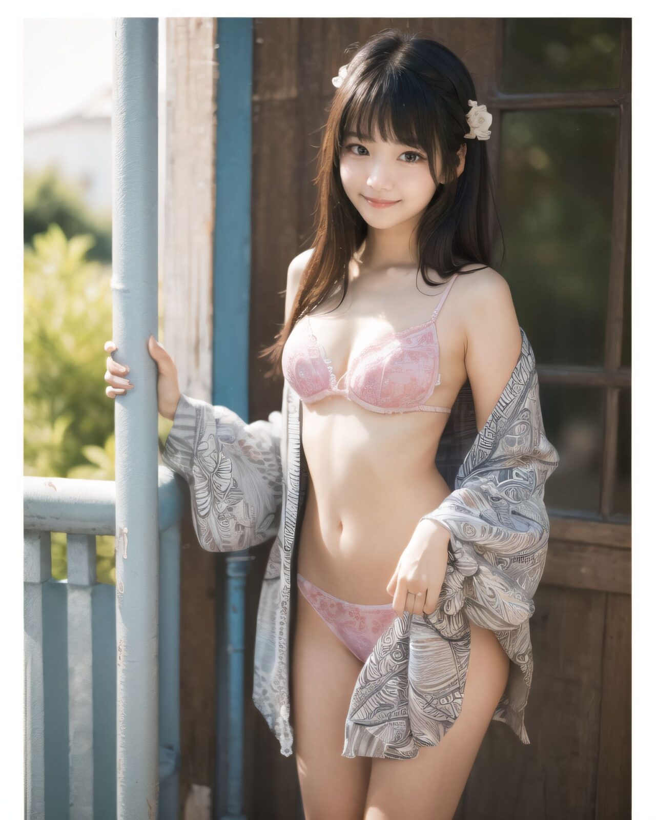 (A translucent beautiful attractive face and figure neat and clean pretty elementary school students young girl,18yo:1.6),(embarrassed :1.8),
(idol face:1.6),(beautiful medium breasts), She wears her hair in a youthful style and possesses a cute face, Though slightly embarrassed, (bridge of the nose, high nose:1.2), 
(4k, ultra high res, best quality, masterpiece:1.2), (photo realistic:1.4), (studio lighting),exceptionally detailed RAW color photo, professional-grade photograph,

(Photos for infantile tastes:1.6),
(Young girl standing, relaxing, sexy pose with knees open, childish body: 1.5),

**
(

1girl, cowboy shot, Outside, park, Japanese garden,
(She's in the middle of taking off her kimonolothes, petit naked, semi-naked, petit nakedness, bra, panty, skirt, underwear, skirt lift, glasses, ass, panties, clothes lift, shirt, looking front, white shirt, standing, panties under pantyhose, bent over, legs,lovingly gaze,blush,looking at viewer:1.2),

(kimono:1.7), new year, kanzashi, wide sleeves, short hair with long locks, pink kimono, smile, red flower, cherry blossoms, kyoto, pink flower, long sleeves, (furisode:1.2), hair ornament, (japanese clothes), falling petals, falling leaves, branch, hair flower, open mouth, sakuramon, (floral print:1.4), looking at viewer, (happy new year photo:1.1), fur trim, chrysanthemum, black hair, chinese zodiac, flower, petals, parted bangs, dragonfly, standing, leaf,zentangle


:1.9),

**
BLAKE


(A 16-year-old fairy girl with an innocent subtle sunlight filtering through sheer curtains. A gentle, serene expression on her face, creating a homely, comforting atmosphere),

her innocent expression, gentle smile, shyness,

shy idol-like smile,

dark, deep blue-green eyes that radiate a pure brilliance,
silver hair, stylish short haircut, delicate hair flow,


a look into the camera, a look that meets the eye, embodying the wonder of a child,

close-up shots,
soft, natural poses, youthful and elegant shots,


a mischievous look, an ideal fusion of innocence and charm,
embodying the popular kawaii girl,
elements of Lolita fashion, fresh and pure poses, exuding natural charm,


emphasizing her cuteness from a low angle and bringing out the delicate texture of her hair and clothes.
Soft natural light casts a soft shadow, bringing out the contours of her youthful face.


making her stand out clearly.
The shallow depth of field of the 50mm f/1.2 lens creates beautiful depth of field blur with her face in focus.
High resolution, detailed graphics,
vibrant colors, professional quality,


ultra-high resolution, every detail is reproduced clearly, from the individual strands of hair to the intricate weave of the costume.
The vivid contrast of the professional-quality image brings the vivid colors to life.

(EasyNegativeV2: -1.5), (Worst Quality, Low Quality: -1.2),
(Mole: -1.1), (Skin Spot: -1.2), (Freckle: -1.3)
(Poor Hand: -5: -1.2), (Negative Hand: -1.1),

BLAKE

A high detail illustration of a young Japanese girl with a **shy yet curious expression**. 
Her expression should convey a sense of hesitant curiosity, as if she is trying to understand her own emotions of nervousness and excitement. Her cheeks should be flushed lightly, and her eyes should have a gentle sparkle, hinting at both her hesitation and her playful desire to show herself.

She wears a revealing summer dress with **lace details** that peek out, adding an element of innocent allure. Her hands should be placed near her neckline, **gently pulling the fabric aside as if to reveal more of her chest**, but with a sense of hesitation that conveys her mixed feelings. Her pose should be slightly twisted, suggesting vulnerability while also giving a hint of confidence as if she is trying to overcome her shyness.

The focus should be on her **facial expressions?soft, sparkling eyes, flushed cheeks, and a tiny, nervous smile** that shows her internal conflict between wanting to be daring and feeling hesitant. Her posture should feel both reserved and exploratory, making it appear that she is testing her own boundaries.

The illustration should be rendered in a **2.5D anime-inspired art style**, with bright and vibrant colors. The emphasis should be on capturing the moment of emotional conflict, balancing innocence with a daring, yet unsure charm. The setting should be simple, allowing the focus to remain on her actions and expressions, and ensuring that the sense of charm and playfulness is at the forefront.

BLAKE



A high detail illustration of a young Japanese girl with a shy yet funy expression, She should look as if she is caught in an emotional mix of nervousness and excitement, her cheeks flushed deeply, and her eyes wide with a hint of tears welling up, reflecting her vulnerability and hesitation. reflecting her playful desire to show herself, but now with an added layer of innocence and reluctance.

She has long black hair that falls past her shoulders and wears a slightly revealing summer dress. Her hands should be positioned near her chest, as if holding her dress up to cover herself, creating a sense of both self-consciousness and wanting to reveal. She should also be lifting the hem of her dress just enough , adding to the tension between innocence and boldness. Her body language should emphasize a mix of defensiveness and thrill, similar to someone caught between wanting to hide and wanting to be seen.

The illustration should focus on her **facial expressions?wide eyes with tears, flushed cheeks, and a slightly trembling, unsure smile**, capturing the tension between her desires and her hesitation. The anime-inspired art style should use bright, vibrant tones, bringing out her emotional conflict while keeping the overall atmosphere charming and a bit playful.


BLAKE

(EasyNegativeV2: -1.5), (Worst Quality, Low Quality: -1.2),(Mole: -1.1), (Skin Spot: -1.2), (Freckle: -1.3),(Poor Hand: -5: -1.2), (Negative Hand: -1.1),(closed eyes:-2),(bra:-1.7),(bra straps:-1.9),(upper body nakid),