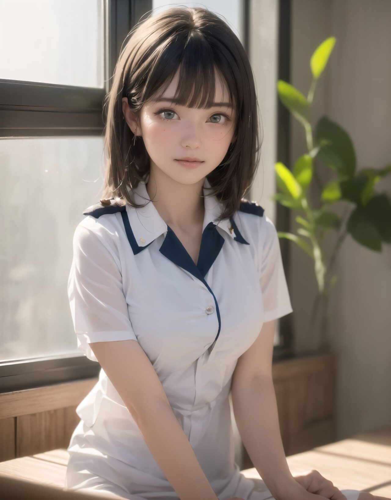 Her name is RUNA.
(Her face is the cutest of all Japanese idols:1.6),
She has a natural, bewitching charm.
She has a look that is particularly popular with young male fans.
She has a child-like figure and is plump.
Her skin is beautiful, smooth and firm.
Her body is full and she has large breasts and buttocks.
She often wears see-through clothes, and you can always see part of her underwear through the see-through material.
Her clothes are loose-fitting, so they look like they could come off at any moment.
Her expression is innocent, and she looks like she's inviting men to look at her.
She seduces the hearts of the men who look at her.
She is in the middle of taking off her clothes.
She is touching her breasts.
From her appearance, it looks like she is fully prepared for sex.
In fact, in the image, her pussy is soaking wet, and even her inner thighs are wet with droplets.
Her expression shows that she is feeling embarrassed.
This image is a very erotic one that shows off her sexy appeal to the maximum.
If a man were to see it, he would probably ejaculate.

(masterpiece:1.9), (best quality:1.8),(photo-realistic:1.7),real person,
(cute girl:1.2),(kawaii, japanese idol face:1.6),(12 years old young girl:1.3),
Beautiful skin, clear skin, fresh young skin, 


Innocent pure and charming 16-year-old girl,
Innocent, youthful expression, gentle smile, shy demeanour,

Embarrassed Idol smile,

dark deep Blue green eyes, shining with purity,
stylish short cut, delicate flow of hair,



*
((

(masterpiece, best quality, ultra-detailed, photo-realistic, soft lighting, cinematic atmosphere:1.4),
(A 16-year-old beautiful Japanese schoolgirl, short black hair with blunt bangs, soft shy smile, expressive eyes full of warmth and hesitation, school uniform neatly worn with blazer removed and folded on desk, long eyelashes, gentle natural blush, delicate fingers holding chopsticks),
(sitting by the window in a quiet classroom during lunchtime, wooden desk with an open bento box, simple but carefully packed lunch with rice and vegetables, warm sunlight filtering through the classroom window, soft shadows cast on the tatami-colored floor, mountain greenery and blue sky visible through the glass, leaves swaying in gentle wind, tranquil rural school scenery),
(the girl turns slightly toward the viewer, surprised yet accepting expression, soft eye contact, subtle emotional connection, cheeks faintly pink from the moment, light reflecting in her eyes, capturing a warm yet hesitant interaction),
(wide-angle cinematic shot from a slightly elevated angle, soft depth of field, gentle ambient occlusion, focus on the emotion between two people, framed as a serene memory from youth, beautiful harmony between character and background),

(vibrant colors, ultra-high resolution, lifelike skin texture, soft fabric folds in uniform, atmospheric lighting with warm tones, pastel background palette, professional lens quality, shallow depth of field:1.3)




):1.2),
*