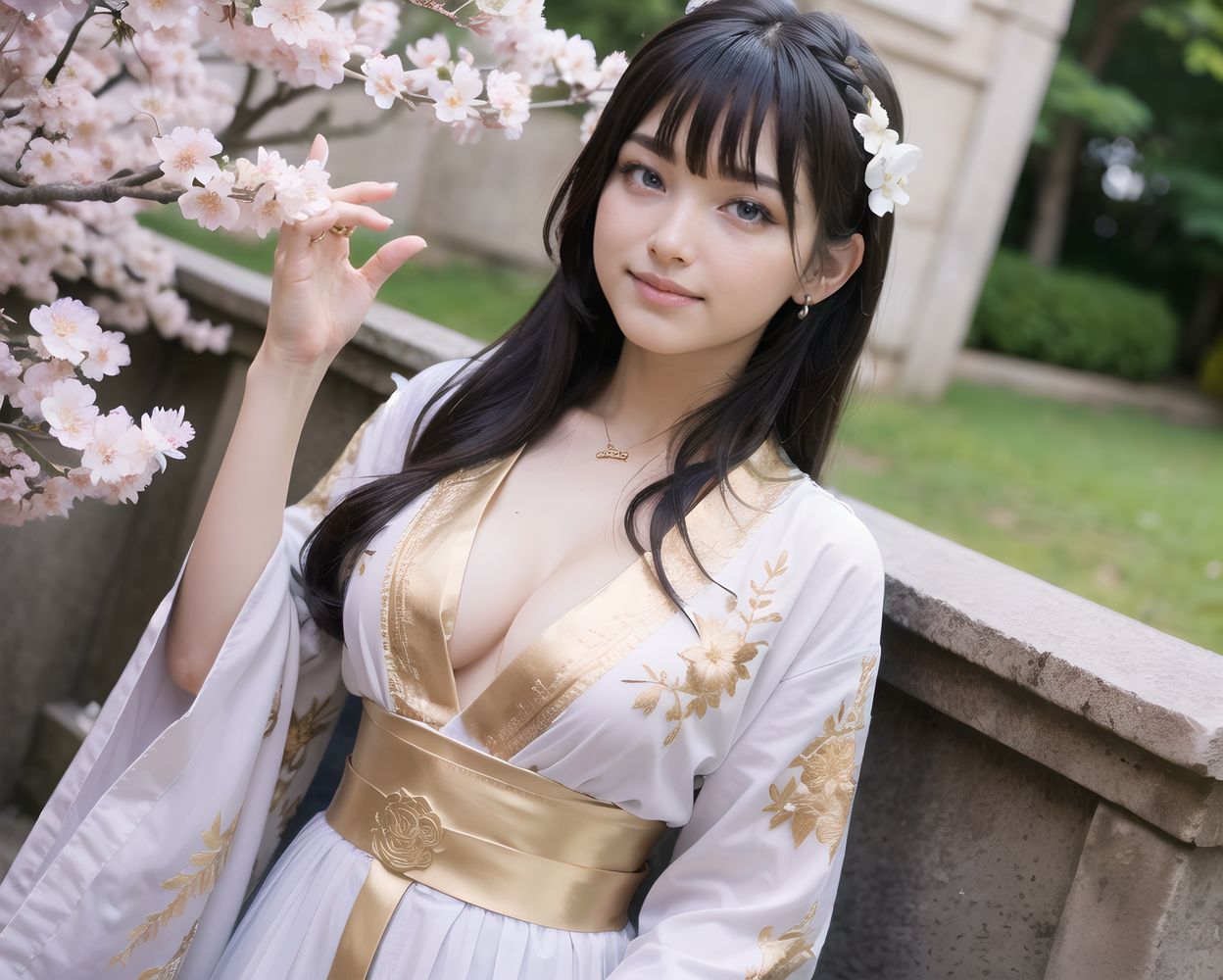 ?Beautiful detailed background?
((Chichen Itza Mexico Cultural Tapestry Backgrounds, ,):1.6),
?Beautiful costumes that flatter the girl?
((Deep purple kimono-style dress with gold cherry blossom embroidery, tied with a wide black obi belt,):1.9),
?A pose that radiates her inner charm?
((On bed with legs wide open, trying to hide with small fabric,)),
(elegant lolita fashion dress:1.6), (delicate lace blouse:1.4), (floral pastel skirt:1.4), (frilly pastel outfit:1.5),
?RUNA?
innocent charm, cute pose, girlish elegance, pastel tones, soft frills,
((
(masterpiece:1.3), (best quality:1.3),(photo-realistic:1.5),real person,
(cute girl:1.2),kawaii,idol face,(12 years old young girl:1.3),
Innocent pure and charming 16-year-old girl,
Innocent, youthful expression, gentle smile, shy demeanour,
Embarrassed Idol smile,
dark deep Blue green eyes, shining with purity,
stylish short cut, delicate flow of hair,
Facing the camera, making eye contact, embodying childlike wonder,
Soft, natural posture, youthful, graceful shot,
flirtatious eyes expression,, an ideal blend of innocence and enchantment,
Embodies the popular kawaii girl,
Elements of Lolita fashion, fresh and pure poses, exuding natural charm,
The low angle emphasises her kawaii and highlights the fine textures of her hair and clothes,
Natural light casts soft shadows and highlights the contours of her youthful face,
Bringing her into sharp focus,
High resolution, detailed graphics,
vivid colors, professional quality,
Ultra-high resolution, capturing every detail from individual strands of hair to the intricate fabrics of her costume,
Professional-grade clarity and contrast bring the vibrant colours to life,
beautiful detailed eyes,
(baby face:1.4),
(smile:1.4),blush,(soft and smooth skin:1.2),(oily skin:1.2),
(medium breasts:1.2),
(bangs cut, beautiful hair:1.6),braids,Headband Alice band,
concept art,
texture,Exquisite and beautiful backgrounds,
absolutely resolution, ultra detaile,intricate,
(8k:1.3),CG, unity , 2k wallpaper,absurdres,
):1.3),
oval delicate face, defined jawline, almond-shaped blue-gray eyes, light brown wavy hair, high nose bridge, shy gentle smile,
long oval face, sharp jawline, slightly serious look, almond green-gray eyes, braided chestnut hair with ribbons, dignified aura,
soft oval Slavic face, large watery blue-gray eyes, light brown slightly curly hair, slender nose, calm and innocent expression,
delicate oval face, subtle blush, piercing blue eyes, chestnut brown hair in natural waves, graceful shy smile,
refined face with high cheekbones, almond-shaped gray-blue eyes, dark blonde wavy hair, subtle elegant smile,
Firm large breasts with lifted shape, Slim waist with toned abdomen, Long slender legs with graceful lines, Voluptuous glamorous figure with adult allure,
((Large soft breasts with natural bounce, Slightly narrow waist with a clear curve, Thighs moderately fleshy with slender calves, Delicate youthful body emphasizing innocence, Cute charm with chest standing out,)),
(masterpiece:1.5),(best quality:1.5),(super quality:1.5),(ultra detailed:1.5),(extremely detailed skin:1.5),high-resolution,Raw Photo,4k,8k,
childy face, (17yo:1.5),
close-up shot, Low angles, taken to show her in the lead role,
turn to look at us and make eye contact with us,
A captivating look,
Photogenic,
Attractive appearance,
Innocence,
Flirtatious expression,
Lolita taste,
Pure and innocent girl,
Fresh pose,
bright midday light with clear shadows