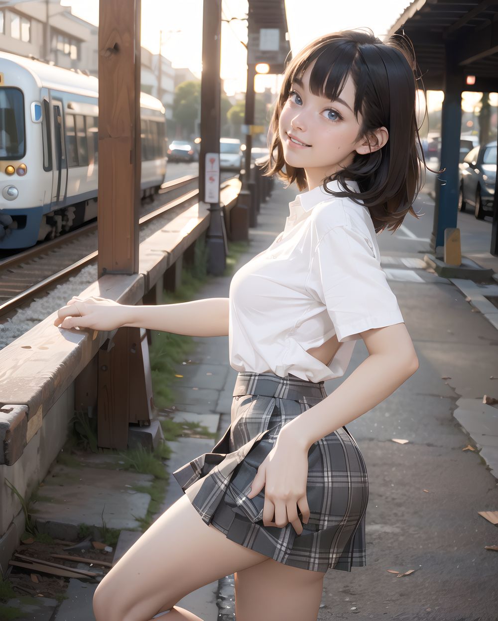?RUNA?

**Clothing and Naked Style**
(((White shirt, no bra:2, standard-sized breasts fully exposed and clearly visible , smooth, lustrous, supple skin: 1.7))),

**Hentai and Perverted Elements**
(((((no bra:1.6))))), 
Full-naked with clothes partially removed, bra askew exposing breasts, panties removed.
Poses include facing forward with closed labia exposed.
A flushed, bashful expression paired with sensual, glamorous poses.


**KAWAII**
(cute KAWAII girl with a perfect style, very detailed facial texture:1.3), (idol face:1.5), fine particles, (kawaii face:1.6), kind eyes,young face, childish,
(blushing smile expression:1.4),looking at me,beautiful skin, intricate details,artistic realism,(deep, dark eye colour),

**loli**
((Illegal photo shoots of lolicon girl, Short, Young-faced, an immature face and Small breasts, Illegal pornographic photos of girl, Underground erotic gravure photo:1.8)), 




(
she, not wearing panties, lifts her skirt to show her panties:1.9)
 and 
(clearly show her labia majora, labia minora, clitoris, and vagina,),

((A girl walks down a sunlit street in her uniform. Her skirt flutters lightly with the breeze. She holds a hand near the hem, almost out of habit. Her expression is calm, maybe even indifferent. Warm light, long shadows, a sense of routine,
undercut,copper hair,ice blue eyes,medium breasts,casual wear,envious,teen,Lying down,three quarter view,drooling):1.5) ,
((Standing on the ground with a skirt lifted, showing panties.):1.9),
Cornflower Blue satin bomber jacket (cropped),slipping slightly 

((A strong gust lifts her skirt completely. She reacts smoothly, pressing it down with one hand while glancing sideways. A bold glimpse of her underwear is visible. No shock on her face?only faint acknowledgment. Composed, practiced elegance in the chaos.
):1.8),

A low-angle side view focused between the girl's legs as her skirt lifts slightly. Her panties are partially visible, and she tries to cover them with one hand. The camera is nearly ground-level, adding tension and intimacy to the scene.


(Flipping hair back with a skirt accidentally lifting, showing panties:1.8),
shaping panties,lace panties,Moss,
She stands still, clutching the hem of her skirt with trembling fingers. Her face is turned downward, cheeks glowing red. Her legs are drawn together. The air is still, but tension lingers. Medium shot, emotional realism.



(masterpiece, best quality, ultra-detailed, 8k, cinematic lighting, realistic textures),  
Japanese train station background, warm tones,  

Backlit rural station platform at golden hour, low sunlight casting long shadows, the girl stands near a wooden railing, yellow train doors half open behind her, dust motes glowing in the air, calm wind moving her hair slightly, nostalgic summer tone,  
  


(backlight, golden sunlight, cinematic shadow play, warm glow, photorealistic skin texture, full-body composition)




(frontal view:1.3), (close-up shot:1.2), (she leans forward cautiously:1.1)
Golden hour lighting bathes the destroyed city in warm light, casting dramatic shadows.
Collapsed wooden buildings, broken tile roofs, piles of rubble, and corroded high-rise structures surround her.

Zentangle textures, clear sky with scattered white clouds, a medieval fantasy mood in a ruined urban setting.
(post-apocalyptic:1.2), (medieval-style fantasy:1), (urban decay:1)

Character:
A 15-year-old girl, expressionless, head resting on her hands, cowboy shot.
Black hair with blunt bangs, bob cut, sharp ends (1.3), gray tsurime eyes (1.3), jitome.

She wears a school uniform:
(white collared shirt, tucked-in short sleeves, plain pattern:1), (red narrow ribbon:1.1)
(black and gray plaid pleated miniskirt:1.2), (white socks:1.2), loafers