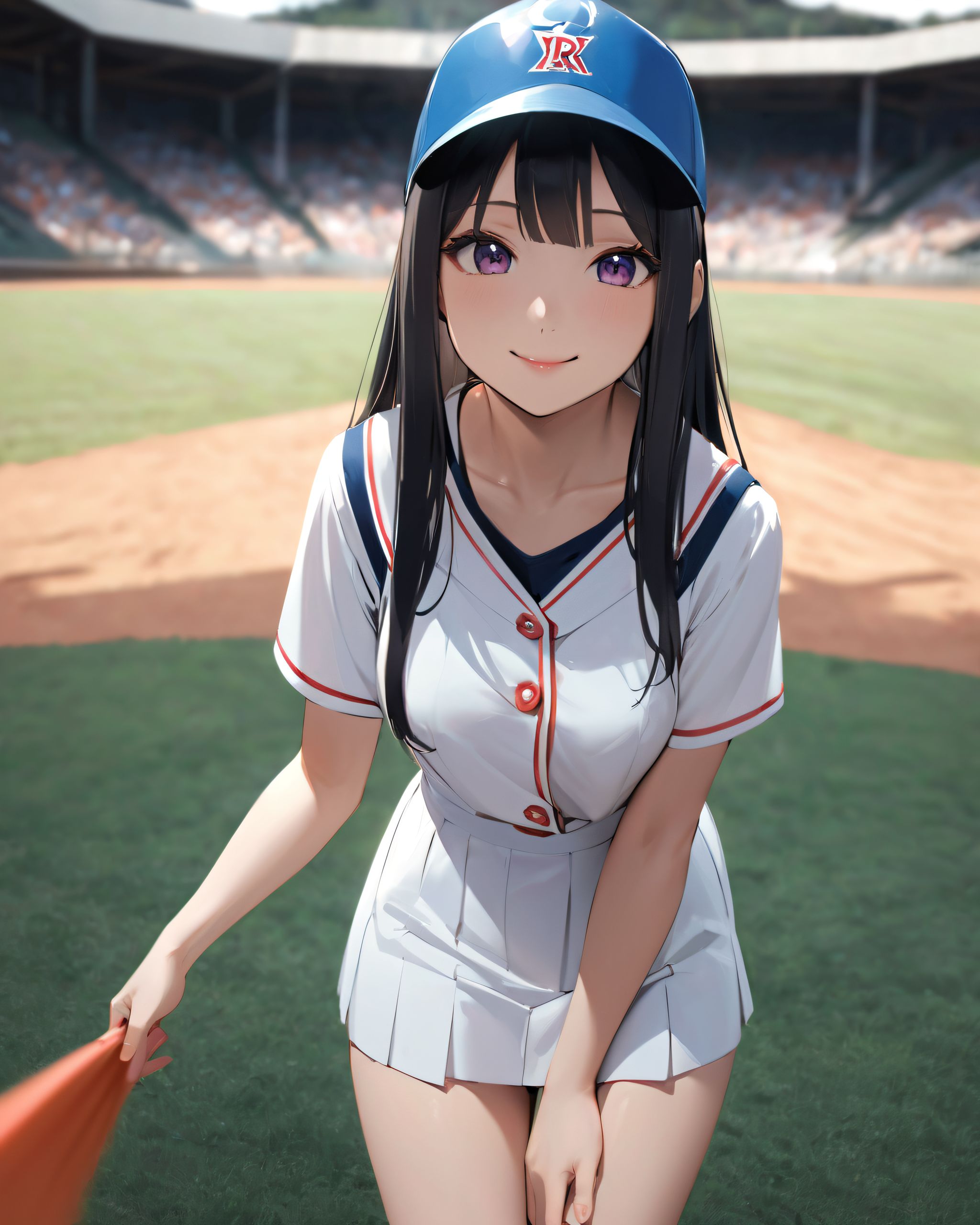 A translucent japanese beautiful attractive and childish face and figure neat and clean pretty school girl,
(beautiful medium breasts:1.6), clad in a school uniform, She wears her hair in a youthful style and possesses a cute face,
((Distant view shot):1.26),

(She is in baseball ground put on uniuform:1.7), (she is embarrassed),
(Baseball helmet:1.2),

(4k, ultra high res, best quality, masterpiece:1.2), (photo realistic:1.4), (studio lighting),exceptionally detailed RAW color photo, professional-grade photograph,(4k, ultra high res, best quality, masterpiece:1.2), (photo realistic:1.4), (studio lighting),exceptionally detailed RAW color photo, professional-grade photograph,



dynamic angle,(leaning forward),
moderately normal perky breasts, happiness, depth of field, girl's mind world,

a gentle light illuminates the many items in the room.
The girl is wearing a confident smile.
The whole screen is a scene where extasy elements and her erotic-kawaii charm fuse together.


A high detail photo of a young Japanese girl with a shy yet overwhelmed expression, similar to the character in the reference image.
She should look as if she is caught in an emotional mix of nervousness and excitement, her cheeks flushed deeply, and her eyes wide with a hint of tears welling up, reflecting her vulnerability and hesitation.
The character is named **Miseru-ko**, reflecting her playful desire to show herself, but now with an added layer of innocence and reluctance.

She has long black hair that falls past her shoulders,


The photo should focus on her **facial expressions?wide eyes with tears, flushed cheeks, and a slightly trembling, unsure smile**, capturing the tension between her desires and her hesitation. The anime-inspired art style should use bright, vibrant tones, bringing out her emotional conflict while keeping the overall atmosphere charming and a bit playful.